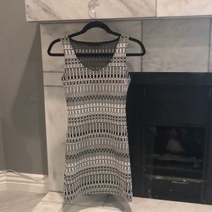 “Twenty” black & white patterned dress